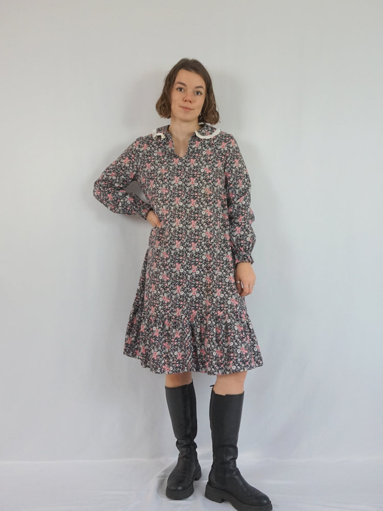 Ditsy Floral Cotton Smock Dress - S/M