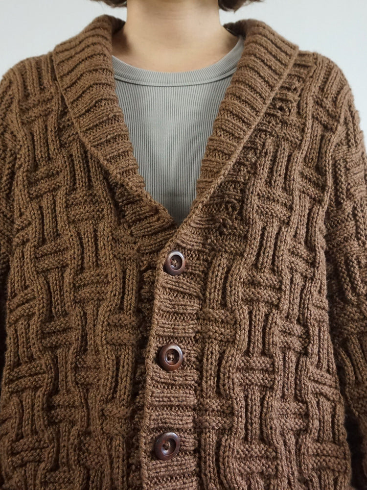 Brown Balloon Sleeve Cardigan - XXL