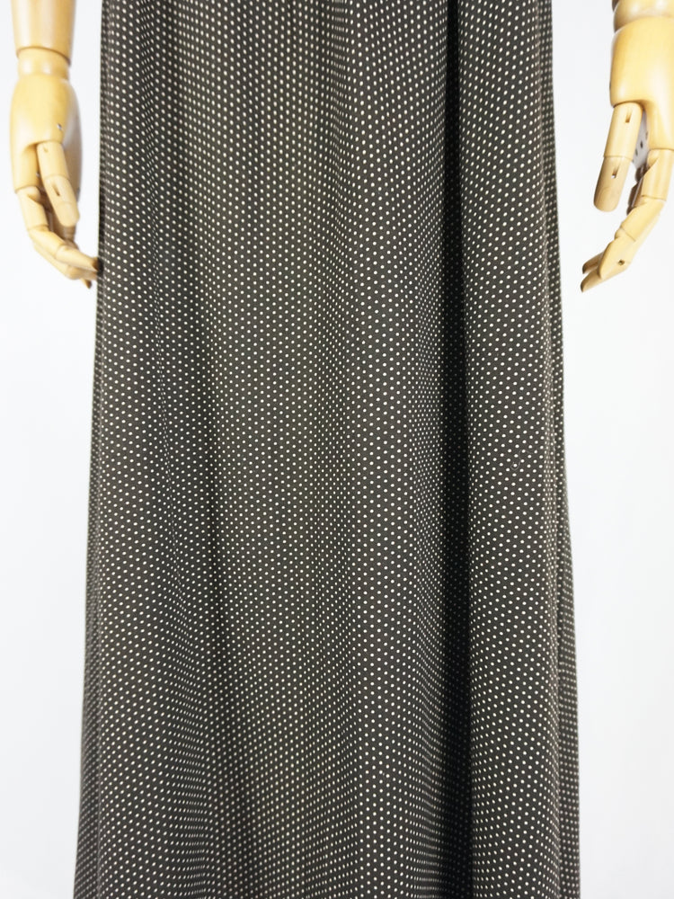 Polka Dot Shirred Maxi Dress - XS