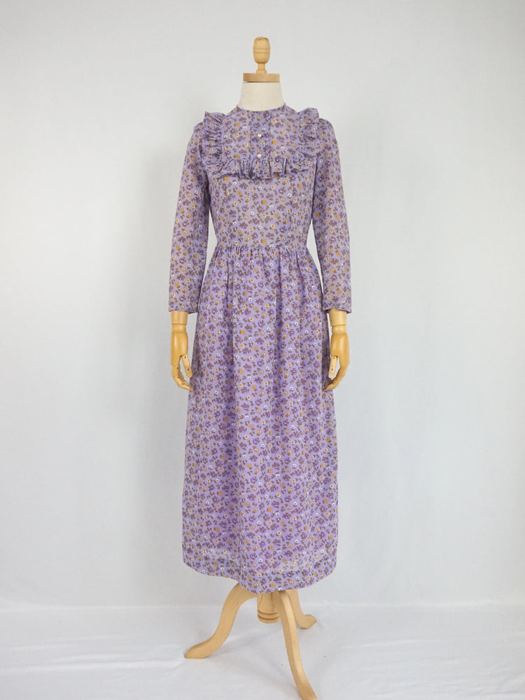 Lilac Ditsy Floral Maxi Dress - XS