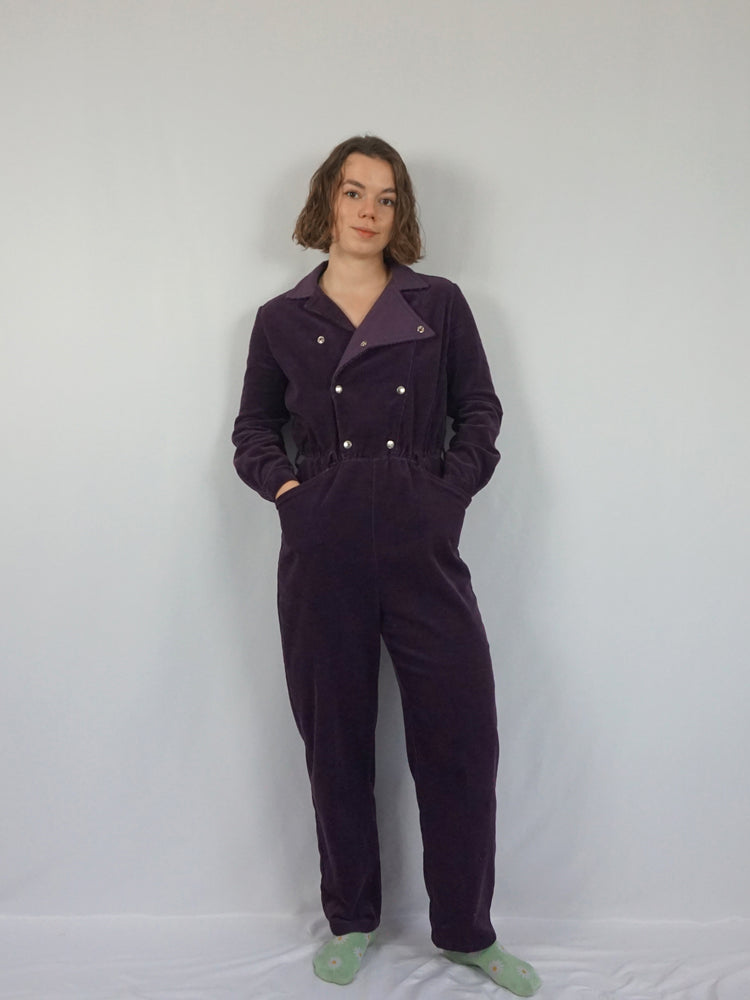 Richard Shops Purple Corduroy Jumpsuit - S