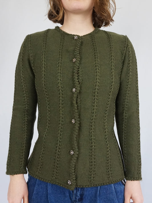 Austrian Forest Green Cardigan - S