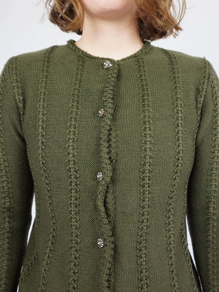 Austrian Forest Green Cardigan - S