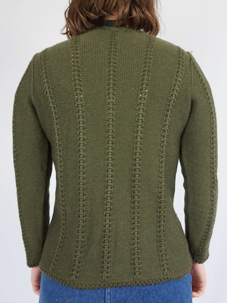 Austrian Forest Green Cardigan - S