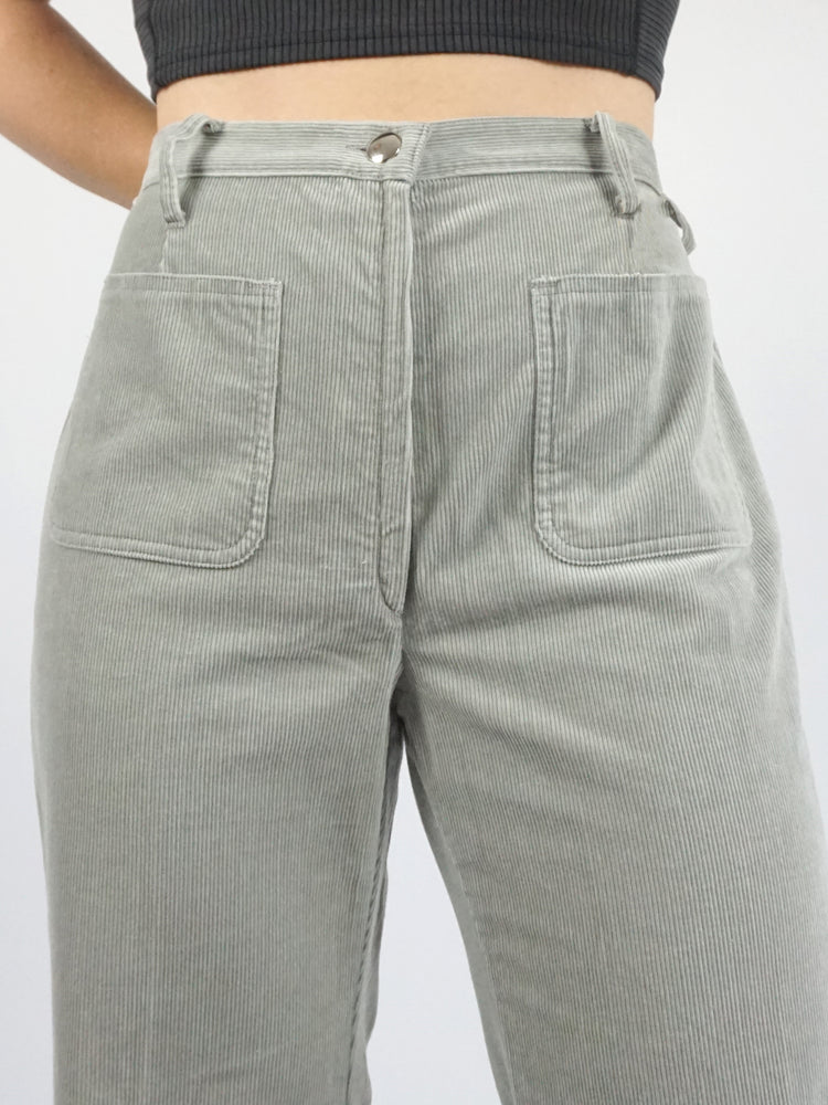 Light Grey Corduroy Flares - 32"