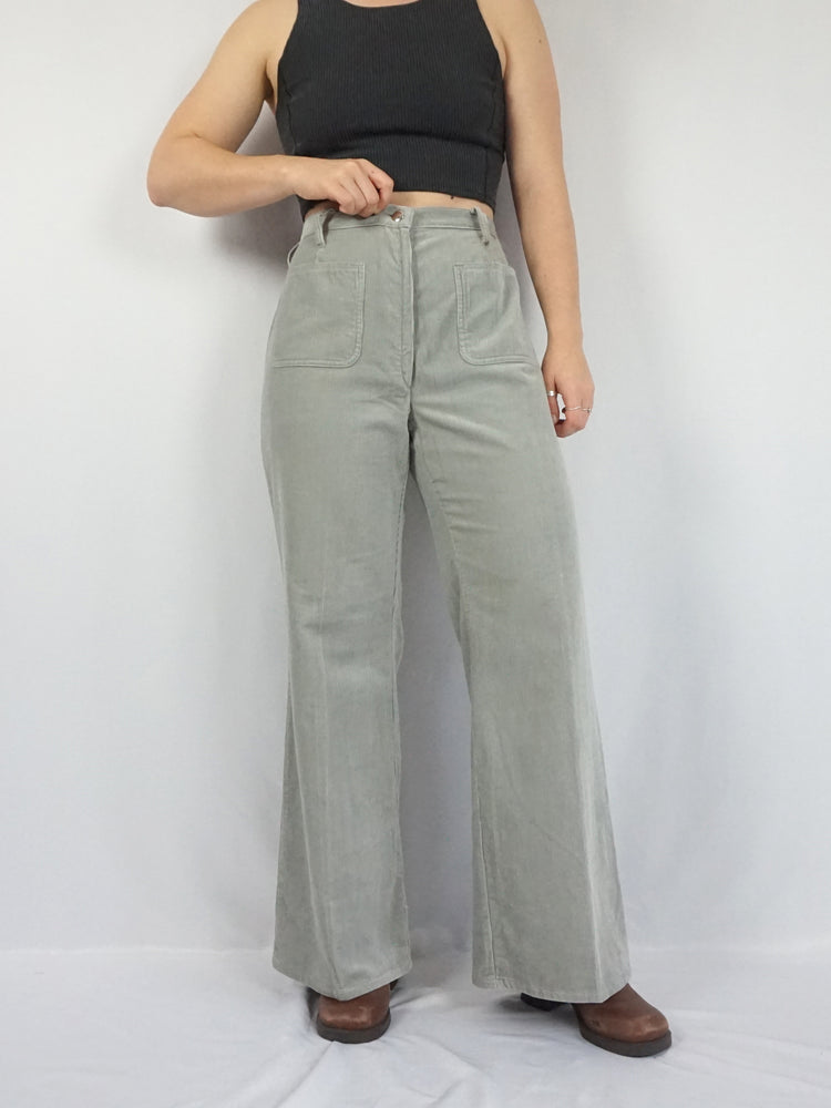 Light Grey Corduroy Flares - 32"