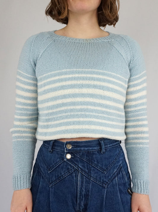 Baby Blue Striped Jumper - S