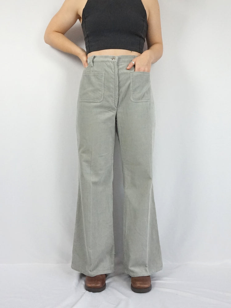 Light Grey Corduroy Flares - 32"