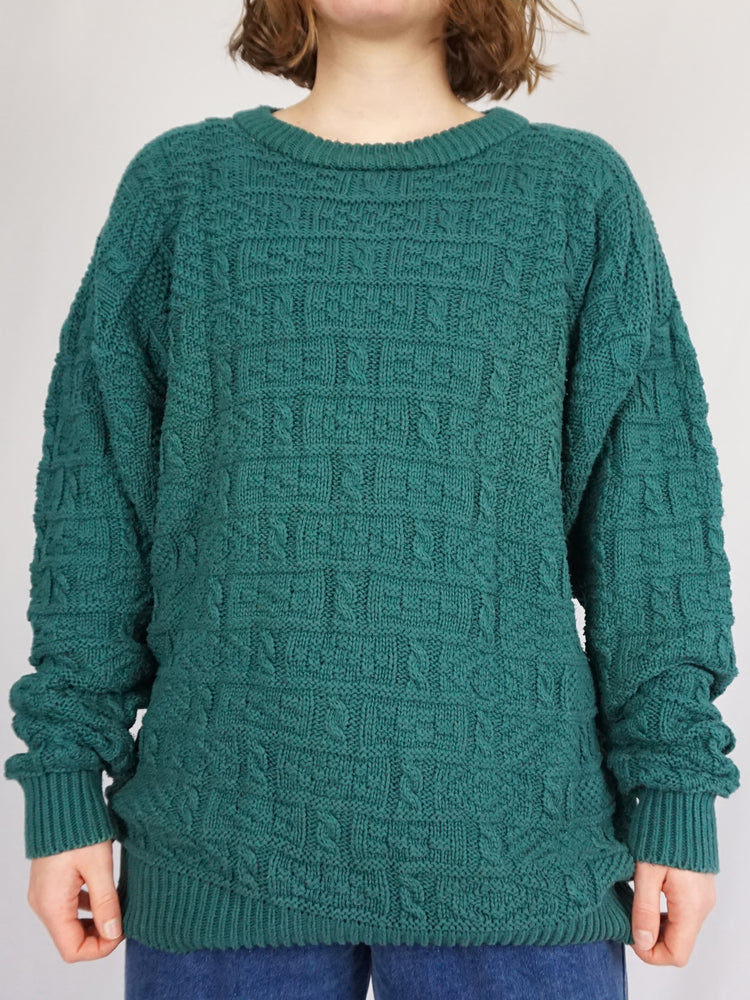 Cotton Cable Knit Jumper - L