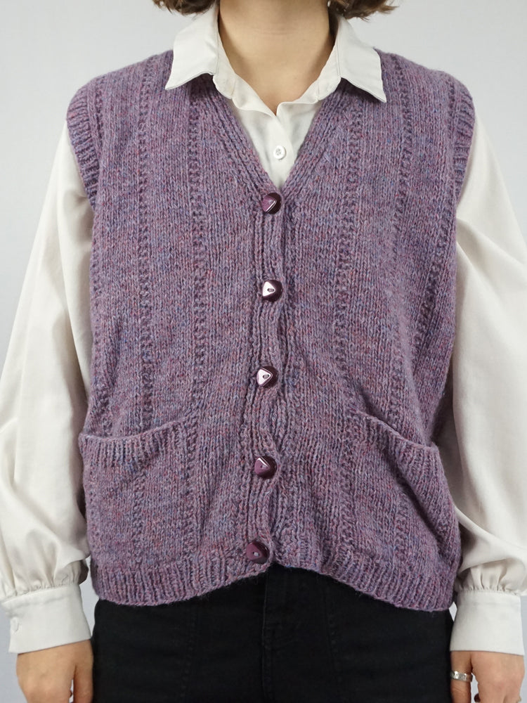 Purple Knitted Vest - M/L