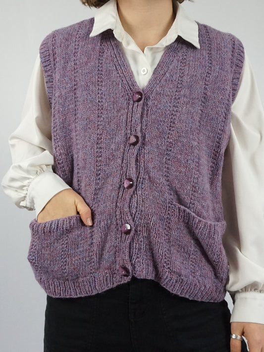 Purple Knitted Vest - M/L