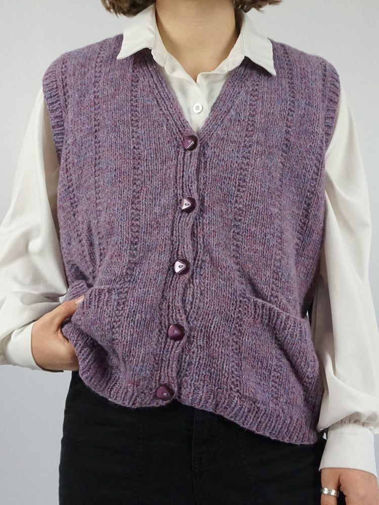 Purple Knitted Vest - M/L