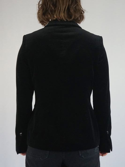 Black Velvet Blazer - S