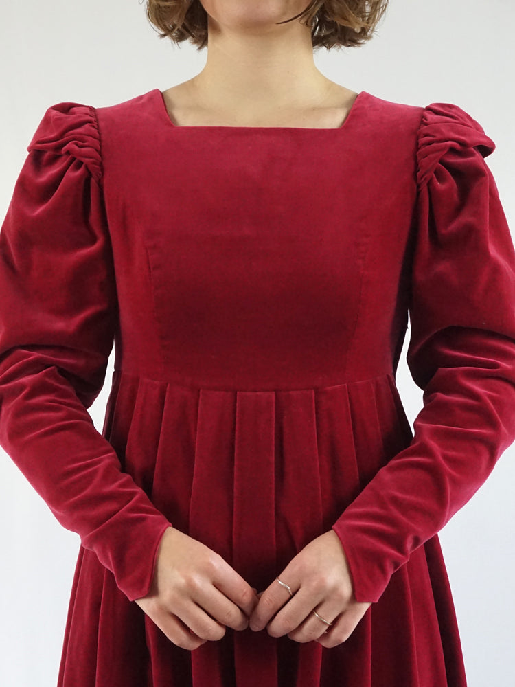 Laura Ashley Red Velvet Dress - S