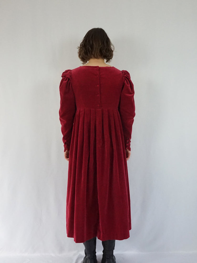 Laura Ashley Red Velvet Dress - S