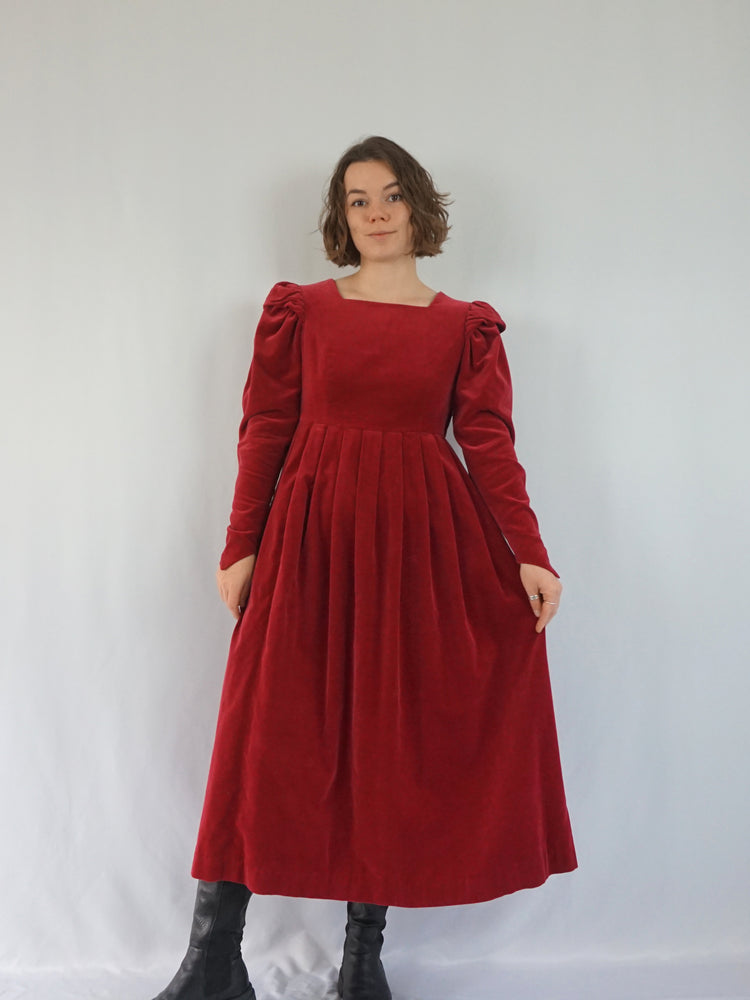 Laura Ashley Red Velvet Dress - S