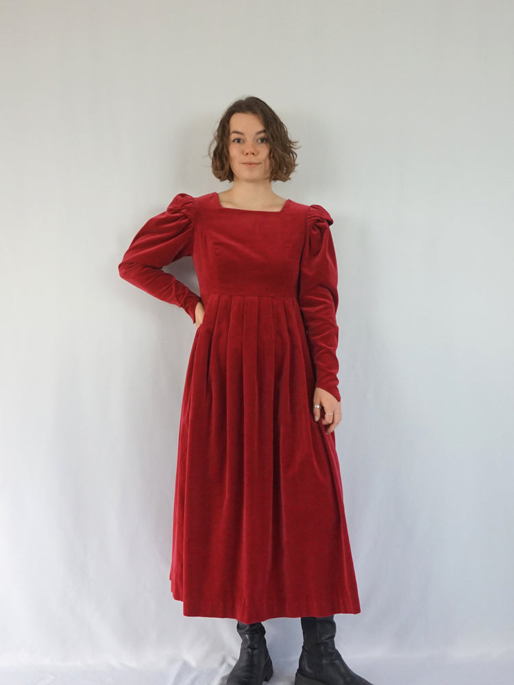 Laura Ashley Red Velvet Dress - S