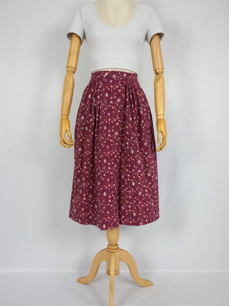 70s Laura Ashley Wrap Skirt - 24"