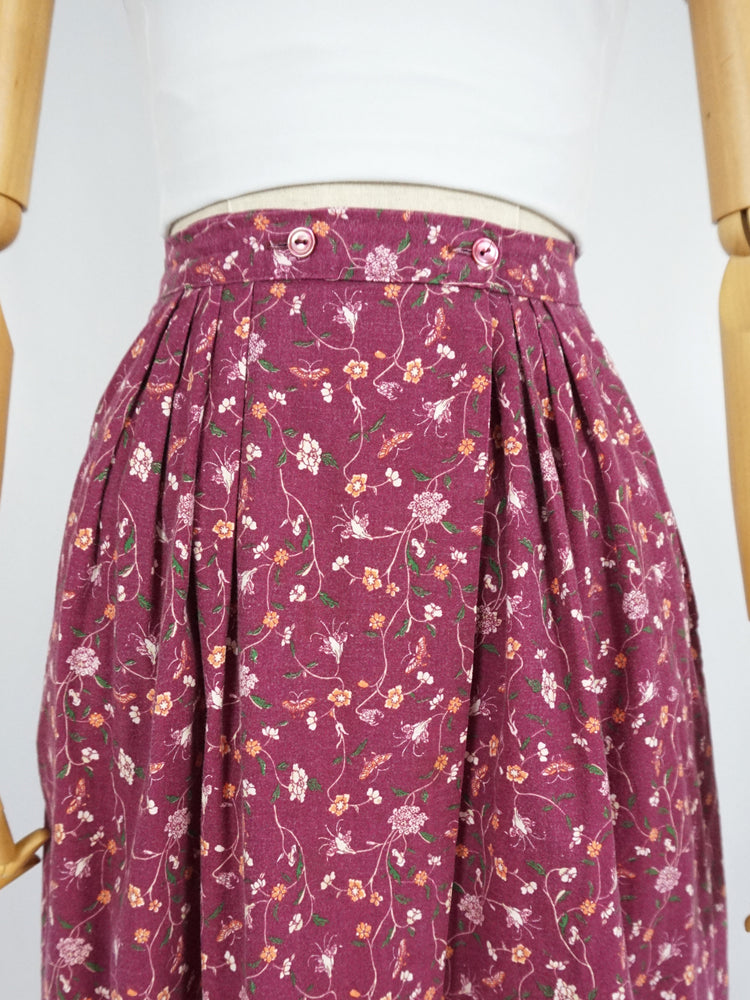 70s Laura Ashley Wrap Skirt - 24"