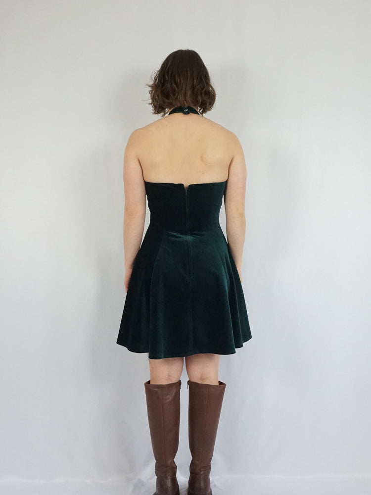 Velvet Party Mini Dress - S