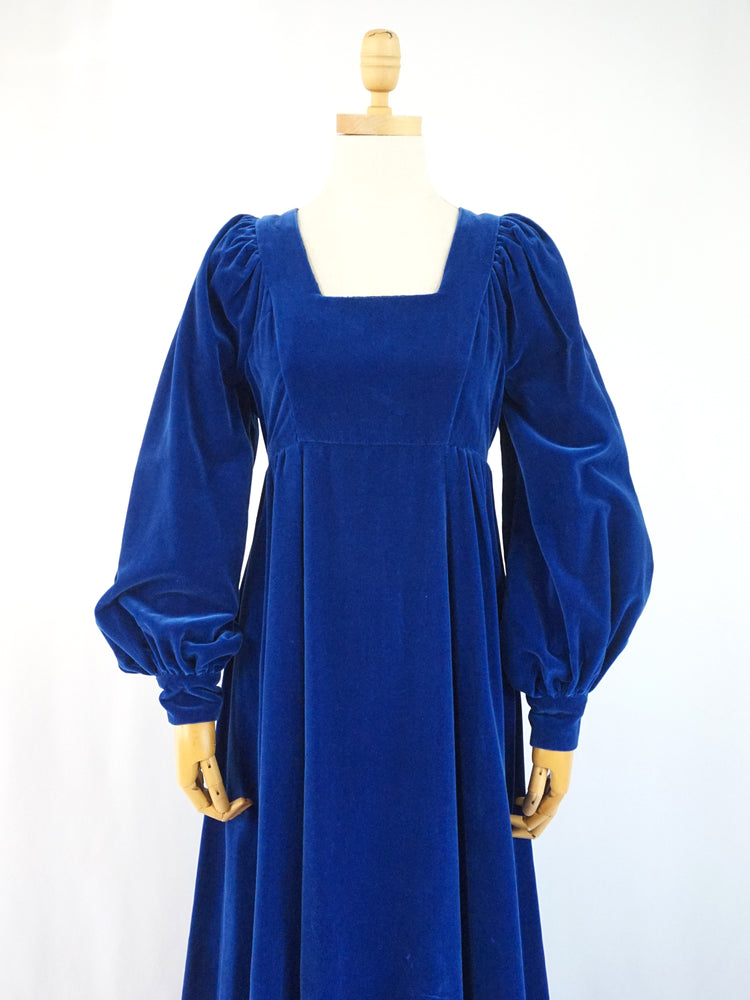 Velvet Balloon Sleeve Dress - XS