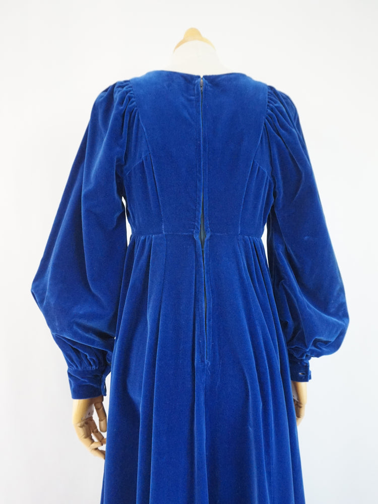 Velvet Balloon Sleeve Dress - XS