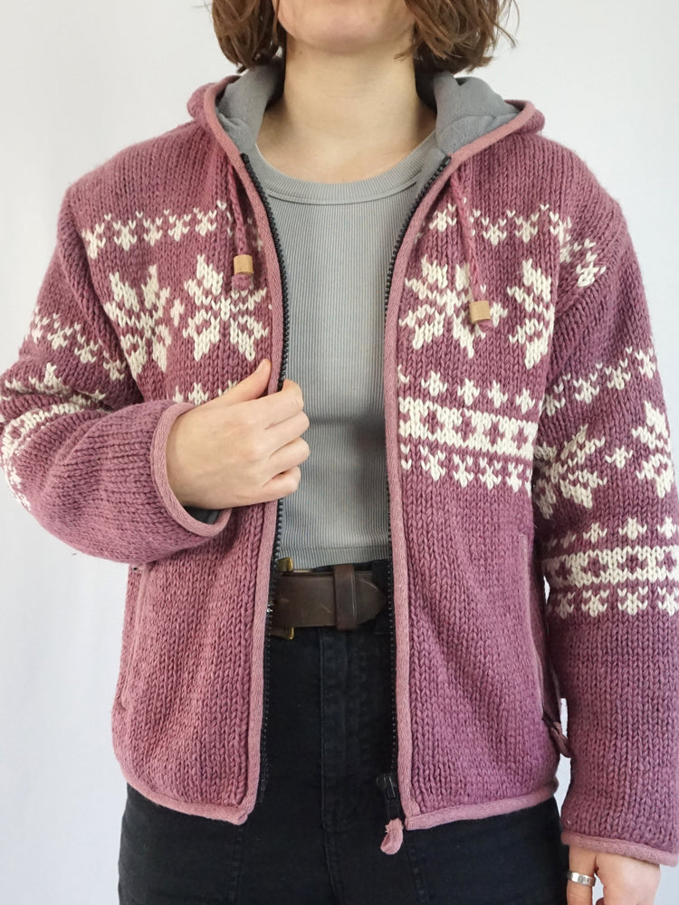 Fleece Lined Pachamama Cardigan - M