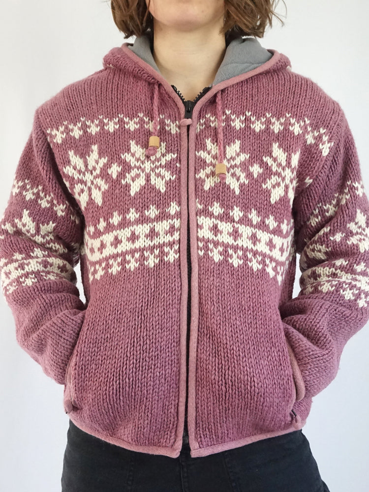 Fleece Lined Pachamama Cardigan - M