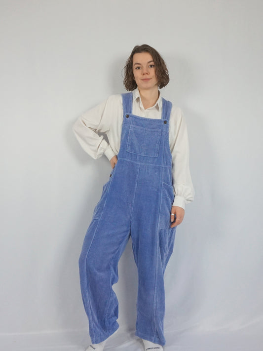 Baby Blue Corduroy Dungarees - XL