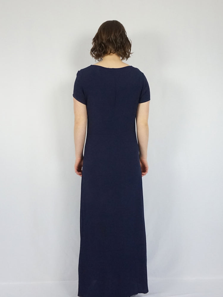 Midnight Blue Casual Maxi Dress - M