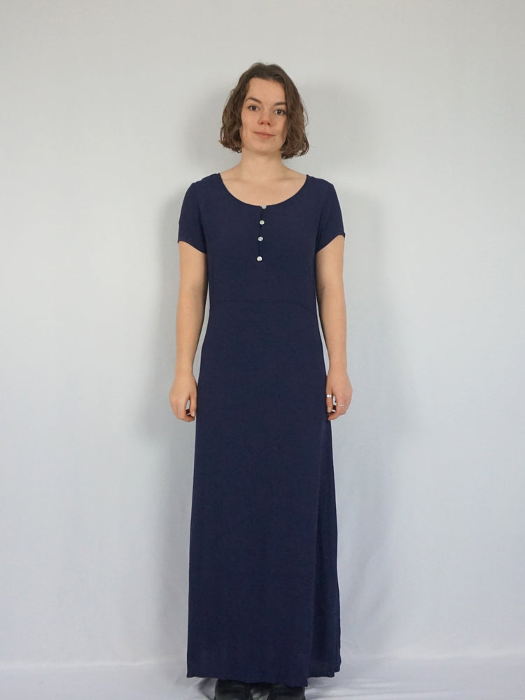 Midnight Blue Casual Maxi Dress - M