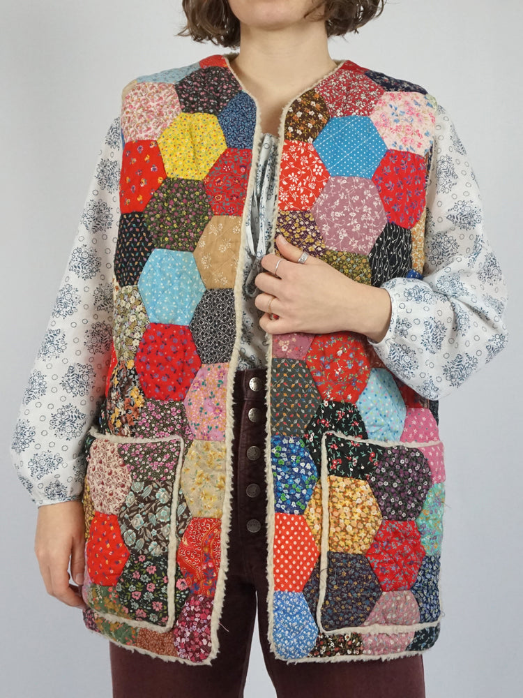 Handmade Patchwork Vest - XL