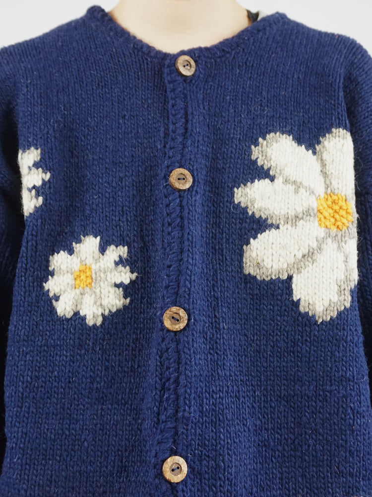 Pachamama Navy Daisy Cardigan -  XL