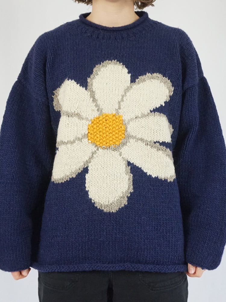 Pachamama Navy Daisy Jumper -  XL