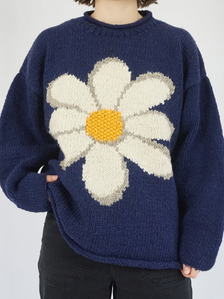 Pachamama Navy Daisy Jumper -  XL