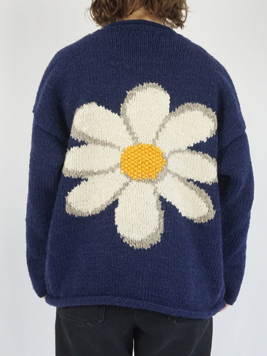 Pachamama Navy Daisy Jumper -  XL