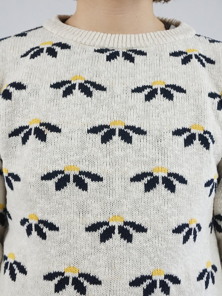 Daisy Patterned Cotton Jumper - S