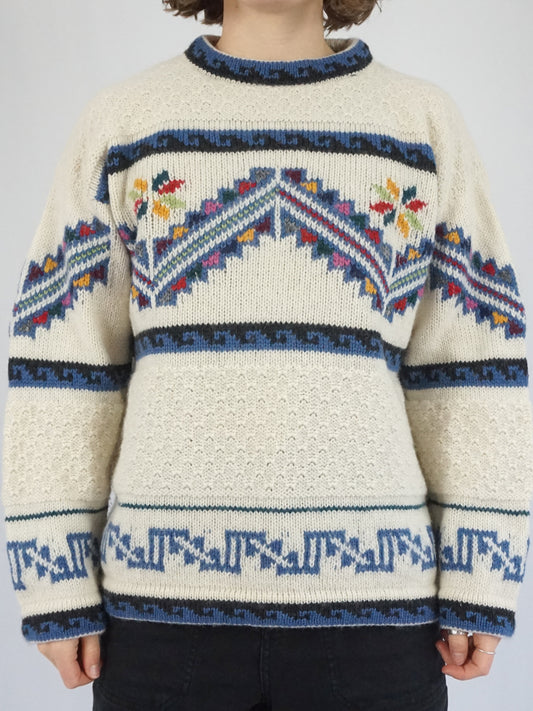 Aztec Style Patterned Jumper - M/L