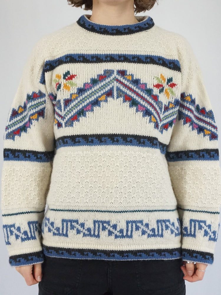 Aztec Style Patterned Jumper - M/L