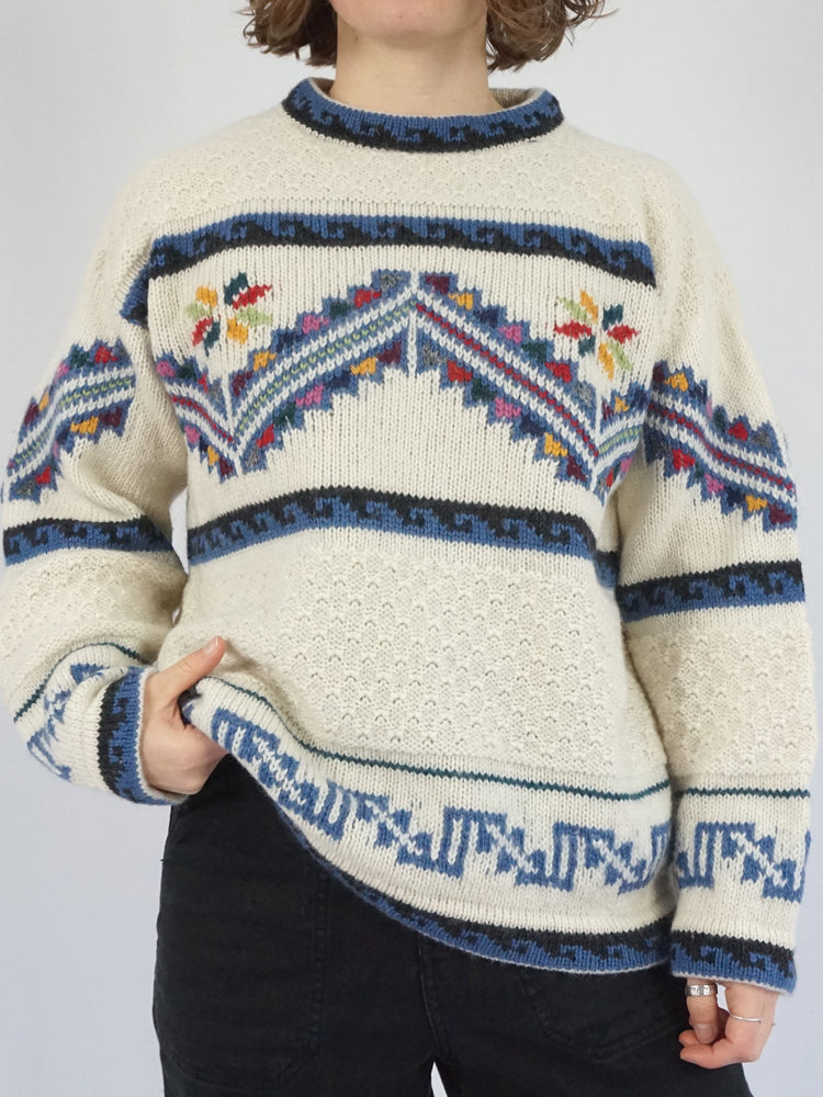 Aztec Style Patterned Jumper - M/L