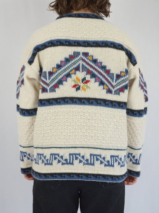 Aztec Style Patterned Jumper - M/L