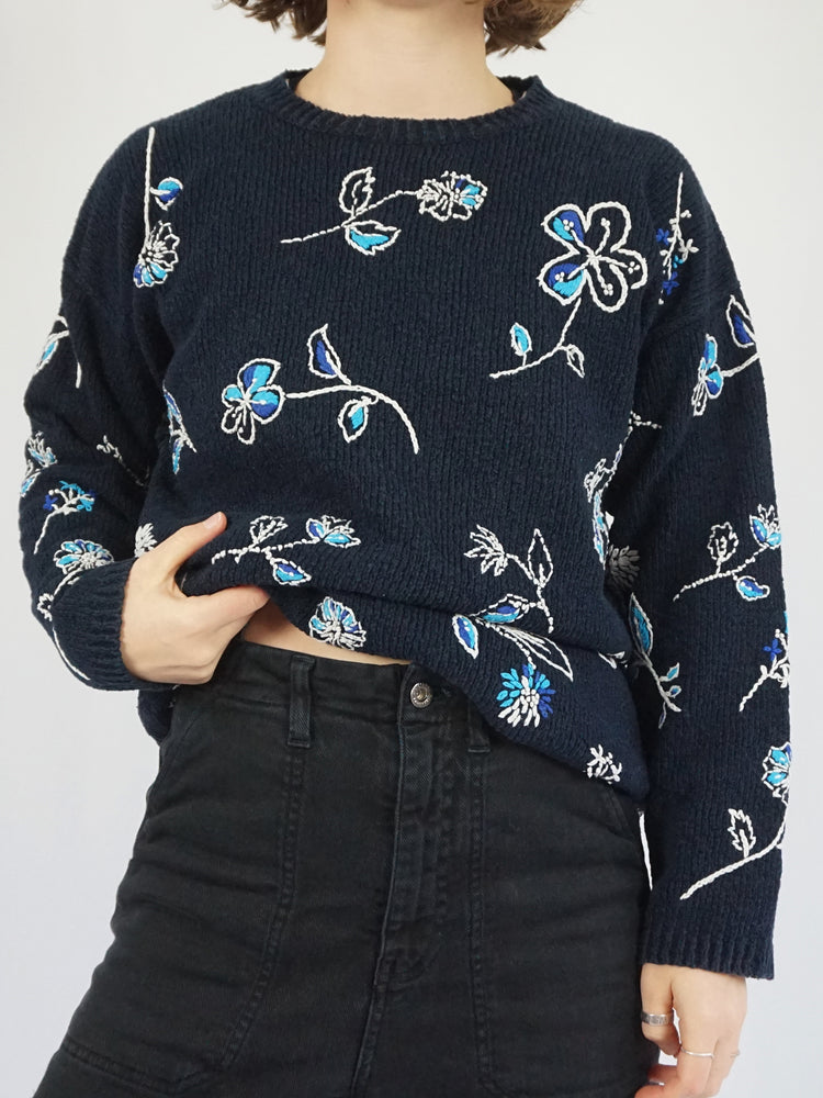 Laura Ashley Embroidered Jumper - M/L