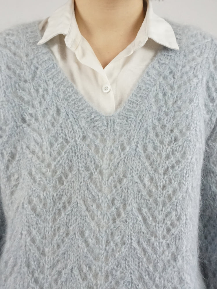 Baby Blue Mohair Jumper - M