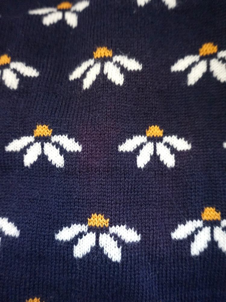 Navy Wool Daisy Jumper - M