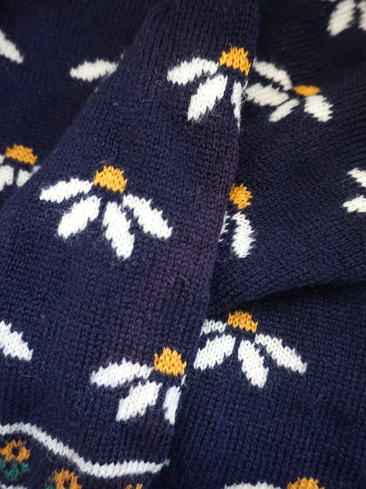 Navy Wool Daisy Jumper - M