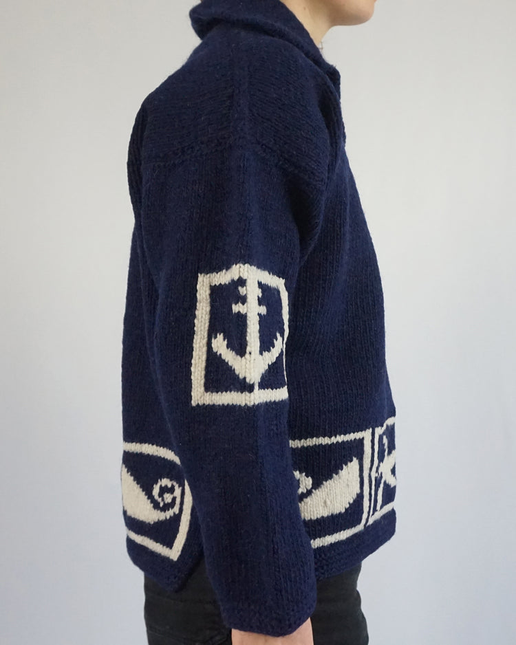 Nautical 1/4 Zip Wool Jumper - XL