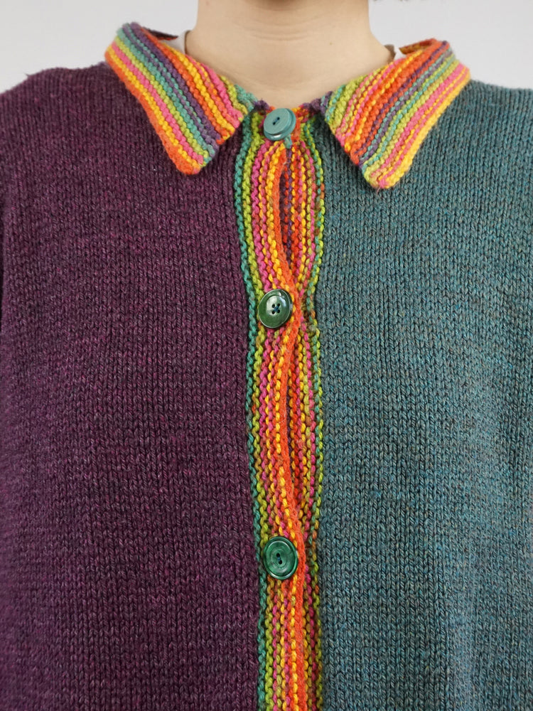 Multicoloured Patterned Cardigan - L/XL