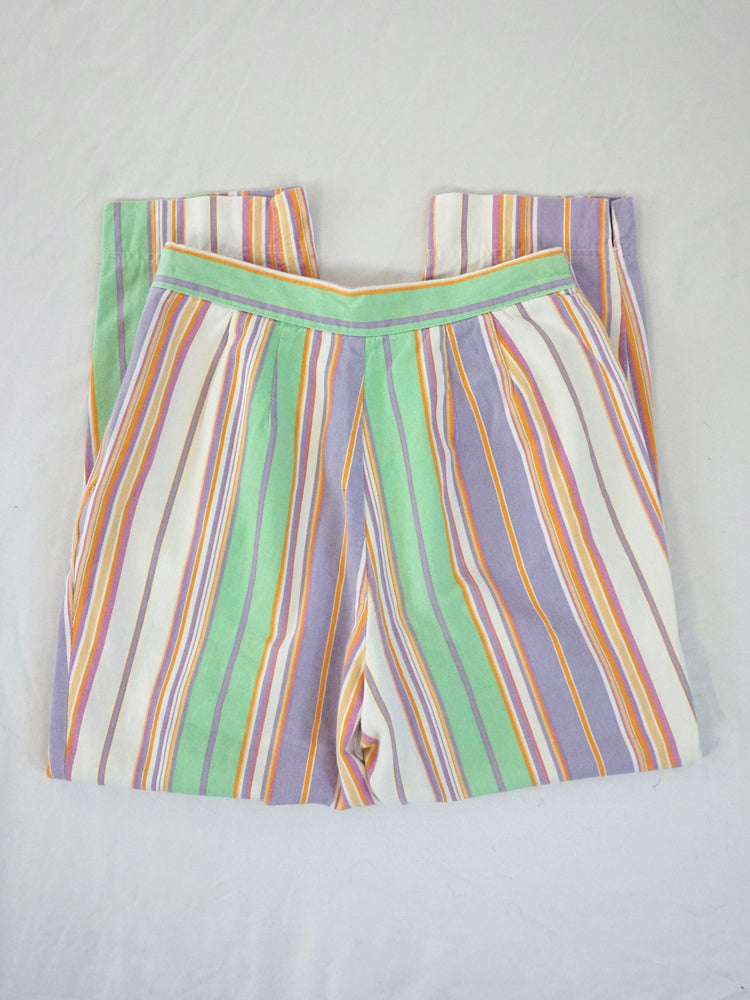 Pastel Striped Capri Jeans - 26"