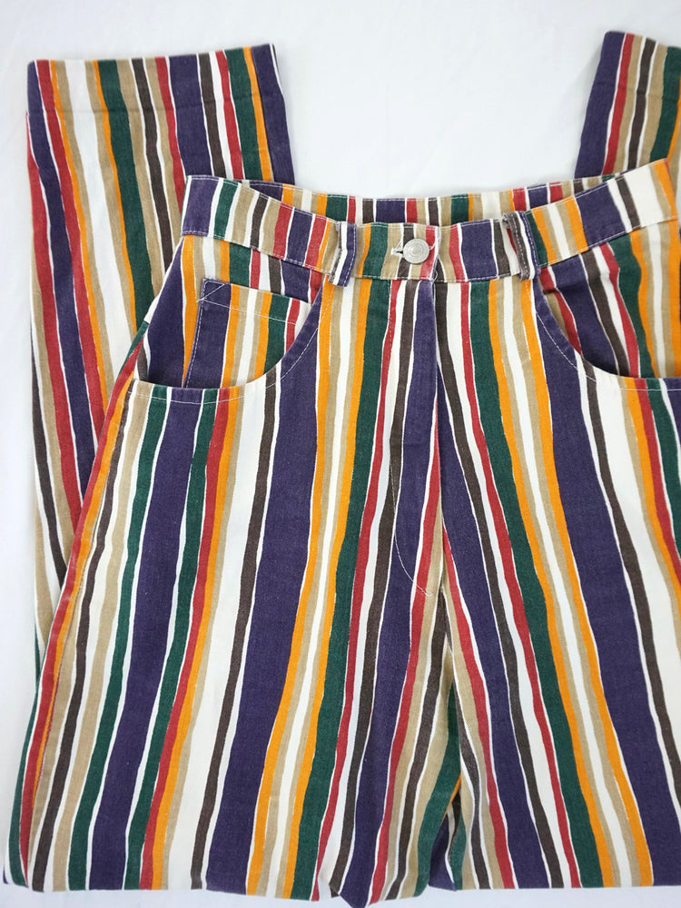 Multicoloured Striped Mum Jeans - 26"