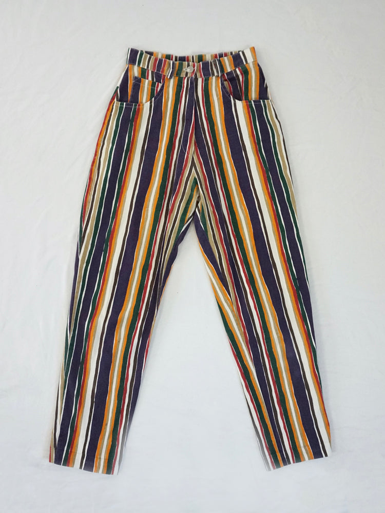 Multicoloured Striped Mum Jeans - 26"